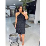 Vestido babados preto