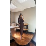 VESTIDO TULE MARROM