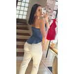 CALÇA RETA JEANS- OFF WHITE
