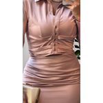 CAMISA CROPPED ACETINADO- ROSE