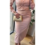 CAMISA CROPPED ACETINADO- ROSE
