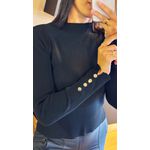 BLUSA MANGA COMPRIDA BOTÕES - PRETO