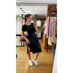 VESTIDO MUSCLE TEE CANELADO- PRETO