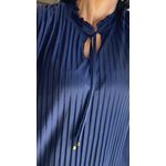 BLUSA SEM MANGA PLISSADA- AZUL MARINHO