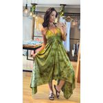 VESTIDO INDIANO BICO- VERDE MESCLA