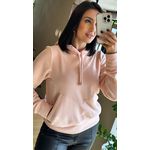 BLUSÃO FLEECE CANELADO ROSA