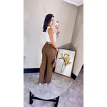 CALÇA FLARE PRISCILA MARROM