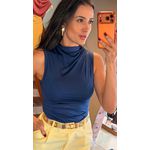 BLUSA KATIA POLIAMIDA DRAPEADA- AZUL