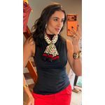 BLUSA KATIA POLIAMIDA DRAPEADA- PRETO