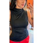 BLUSA KATIA POLIAMIDA DRAPEADA- PRETO