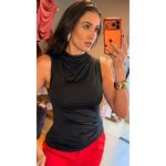 BLUSA KATIA POLIAMIDA DRAPEADA- PRETO