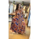 VESTIDO INDIANO COSTA ABERTA- VERMELHO E AZUL