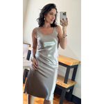 VESTIDO ACETINADO PRATA