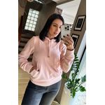 BLUSÃO FLEECE CANELADO ROSA