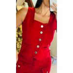 COLETE JEANS- VERMELHO