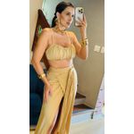 CONJUNTO SAIA LONGA CONCHA- BEGE