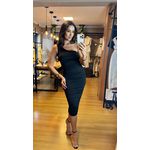 VESTIDO DRAPEADO- PRETO