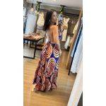 VESTIDO INDIANO COSTA ABERTA- VERMELHO E AZUL