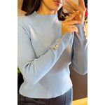 BLUSA MANGA COMPRIDA BOTÕES - AZUL