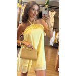 VESTIDO FRENTE ÚNICA BABADO- AMARELO