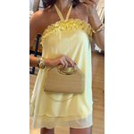 VESTIDO FRENTE ÚNICA BABADO- AMARELO