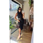 VESTIDO MIDI HALTER PRETO