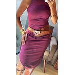 VESTIDO MIDI HALTER MARSALA