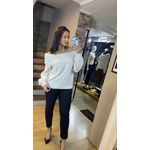 BLUSA TRICOT OMBRO A OMBRO MESCLA