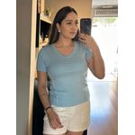 BLUSA GOLA V BETINA- AZUL CANDY 
