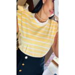 T-SHIRT LISTRADA OMBREIRA- AMARELO