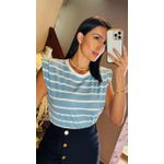 T-SHIRT LISTRADA OMBREIRA- AZUL