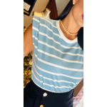 T-SHIRT LISTRADA OMBREIRA- AZUL