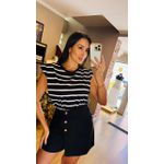 T-SHIRT LISTRADA OMBREIRA- PRETO