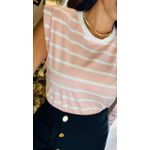 T-SHIRT LISTRADA OMBREIRA- ROSA