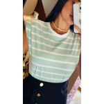 T-SHIRT LISTRADA OMBREIRA- VERDE