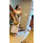 VESTIDO TULE ESTAMPA CONCHAS- NUDE