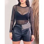 Blusa em Tule (com top) - Preto