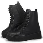 Bota Coturno Feminino com Zíper Lateral