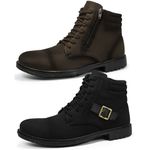 Bota Coturno Masculino Cano Médio em Lona Café