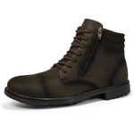 Bota Coturno Masculino Cano Médio em Lona Café