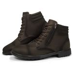 Bota Coturno Masculino Cano Médio em Lona Café