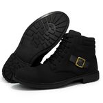 Bota Coturno Masculino Cano Médio em Lona Preta