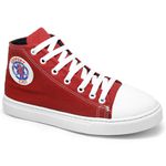 Tênis Cano Alto Vermelho com Sola Branca