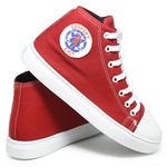 Tênis Cano Alto Vermelho com Sola Branca