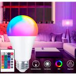 Lâmpada Led RGB Colorida Com Controle 9w Bivolt