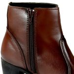 Bota Salto Alto Cano Curto Marrom