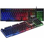 Teclado Gamer Preto com LED RGB