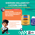 KIT LAZZURIL WASH PRIMER FUNDO/FONDO FOSFATIZANTE + ENDURECEDOR LAZZURIL 