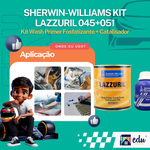KIT LAZZURIL WASH PRIMER FUNDO/FONDO FOSFATIZANTE + ENDURECEDOR LAZZURIL 