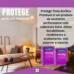 Tinta Acrílica Eucatex Protege Premium 18L Fosco Lavável Interior Exterior